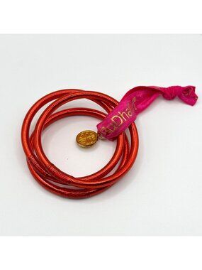 BudhaGirl Red Crimson Bangles Set Of 3